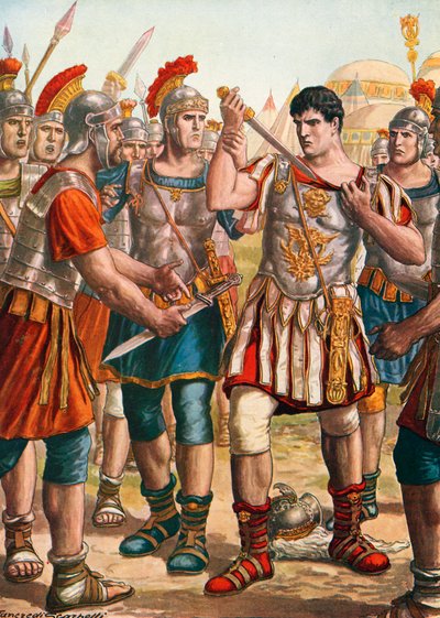 Germanicus bietet an, sich selbst zu töten von Tancredi Scarpelli